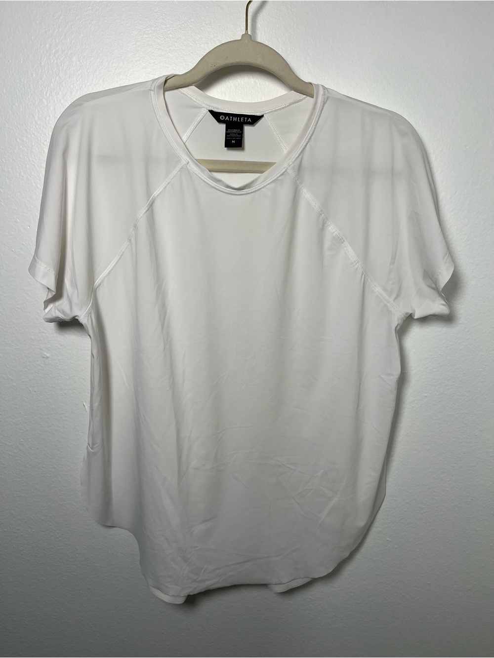Athleta SIZE M White Performance Crewneck Top